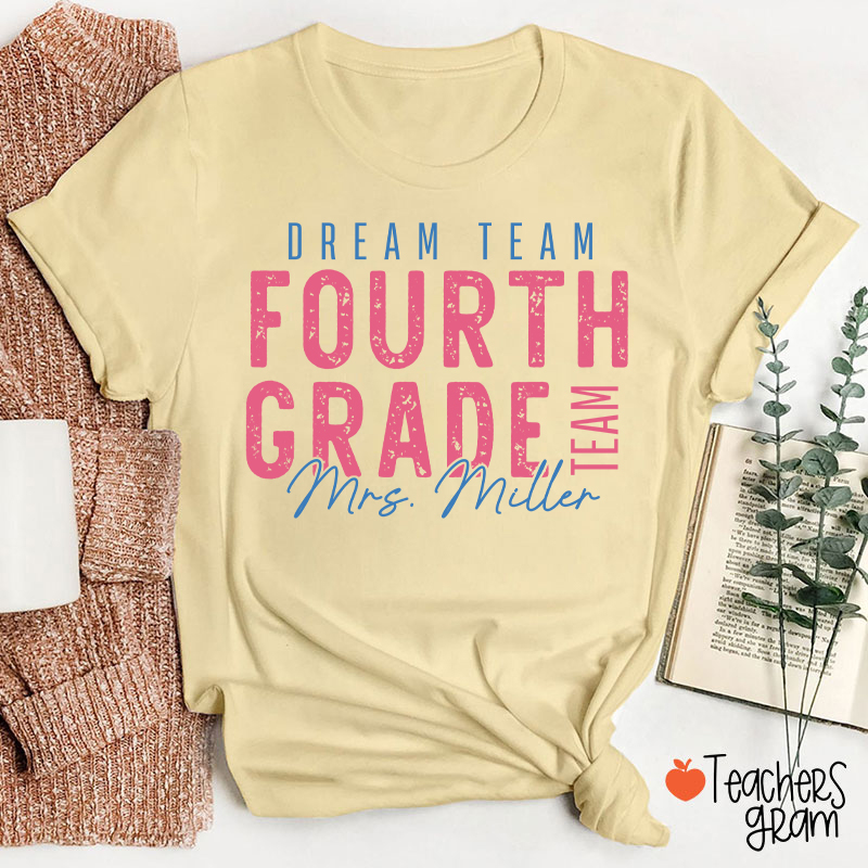 Personalized Grade School Supply Teacher T-Shirt