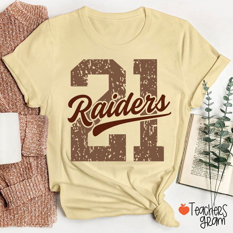 Personalized Vintage Distressed Number Team Name Mascot Teacher T-Shirt