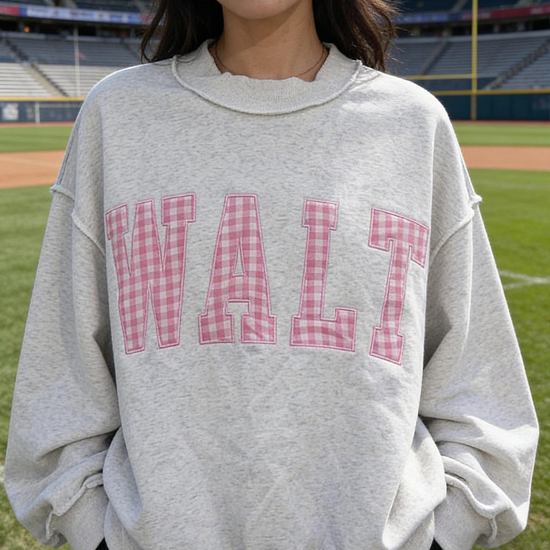 Personalized Mascot Embroidered Gingham Game Day Teacher Collar Mockneck