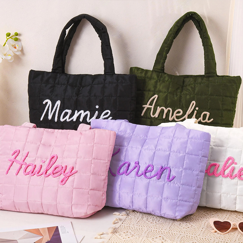 Personalized Embroidered Name Nylon Tote Bag