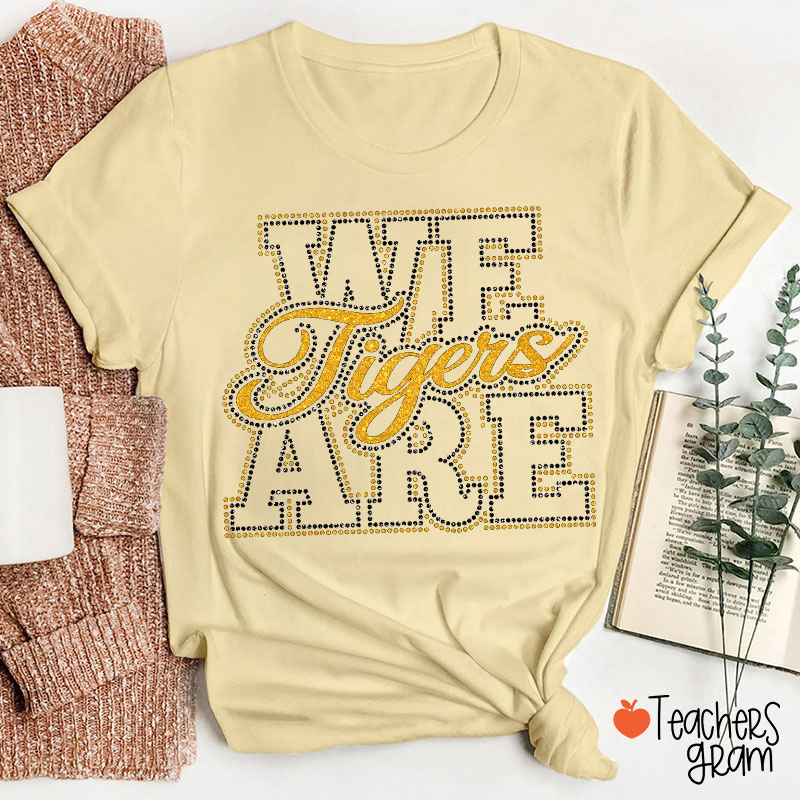 Personalized Mascot Rhinestone We Are Team Teacher T-Shirt