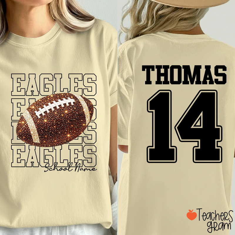 Personalized Team Name Number Sport Teacher Two Sided T-Shirt