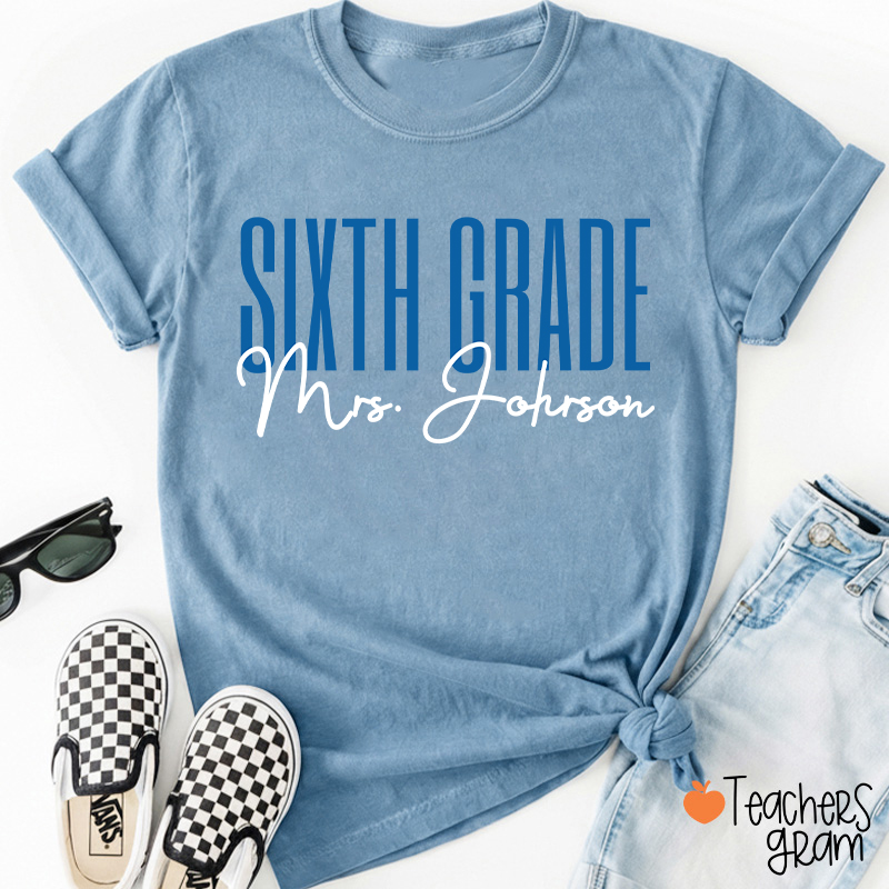 Personalized Grade And Name Back To School Teacher T-Shirt