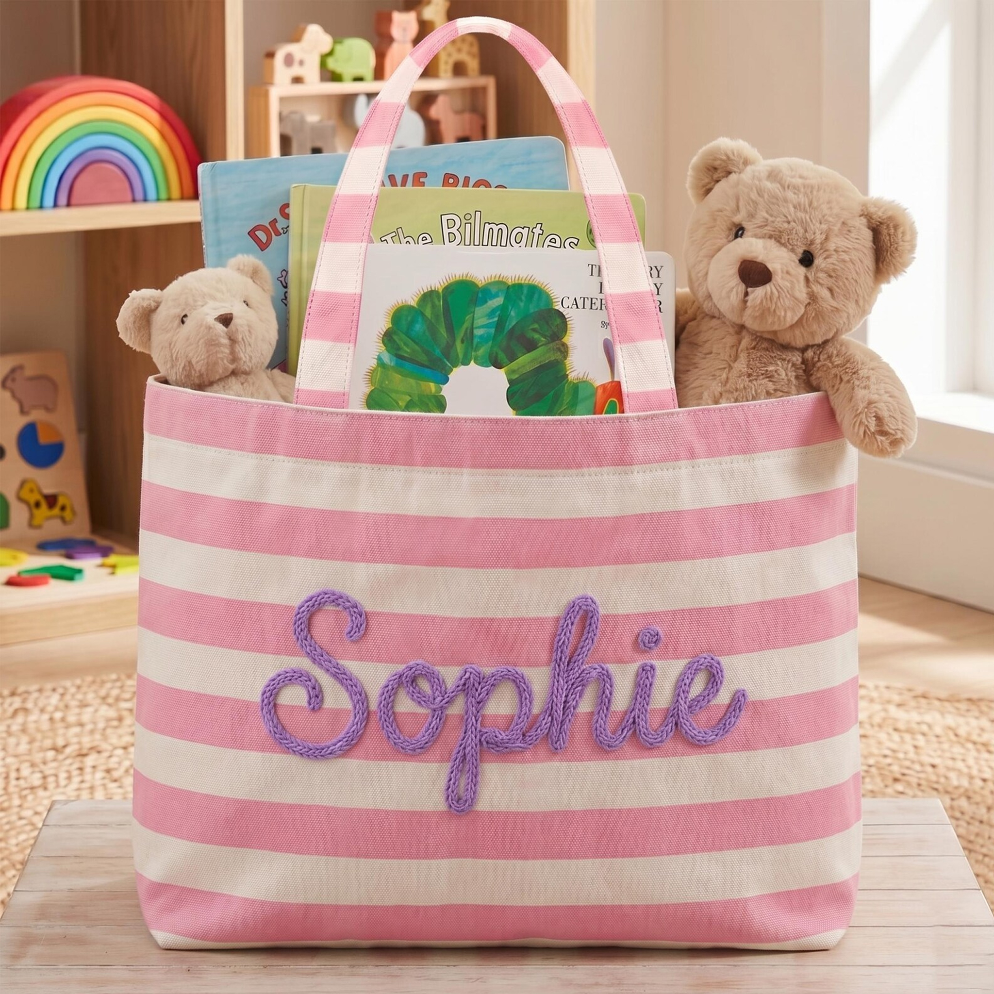 Personalized Embroidered Beach Tote Bag