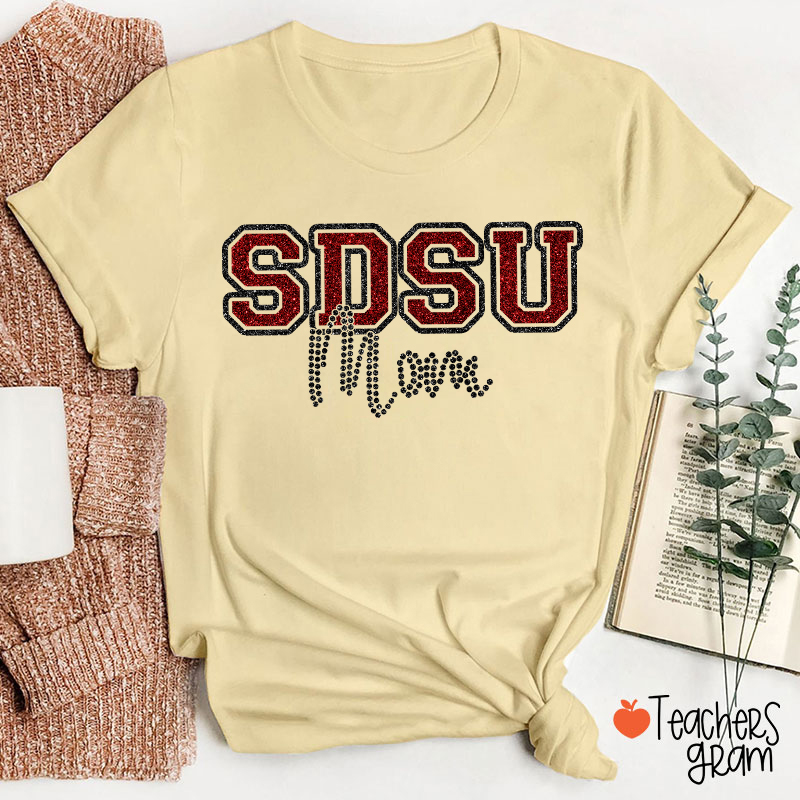Personalized School Abbreviation And Name Faux Glitter Teacher T-Shirt