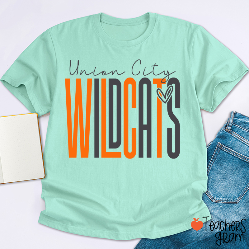 Personalized Mascot Heart Teacher T-Shirt