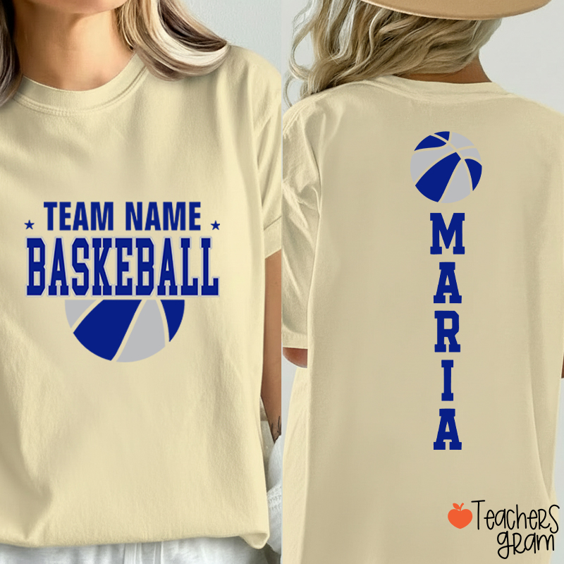 Personalized Mascot Sport Team Teacher Two Sided T‑Shirt
