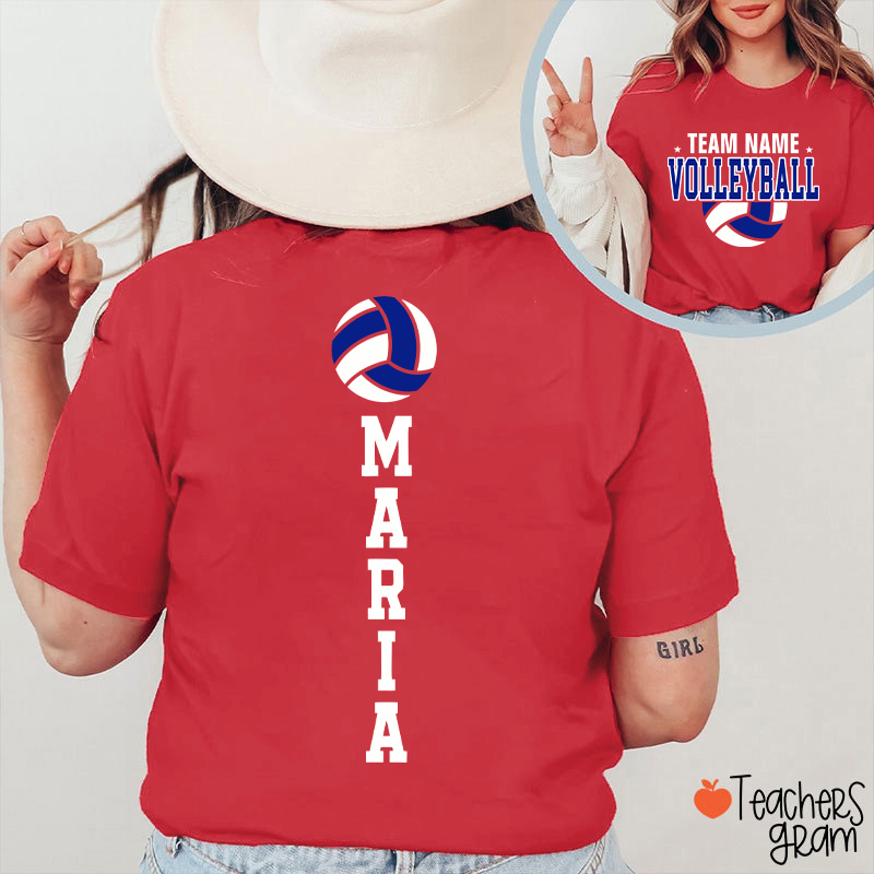Personalized Mascot Sport Team Teacher Two Sided T‑Shirt