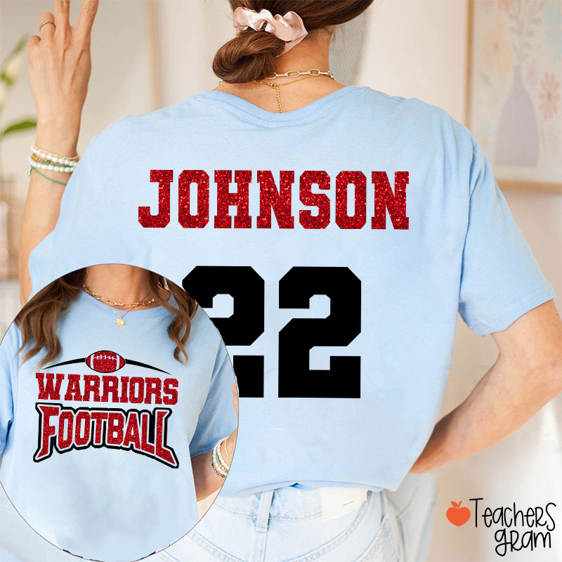 Personalized Mascot Sport And Your Name Bright Teacher Two Sided T-Shirt