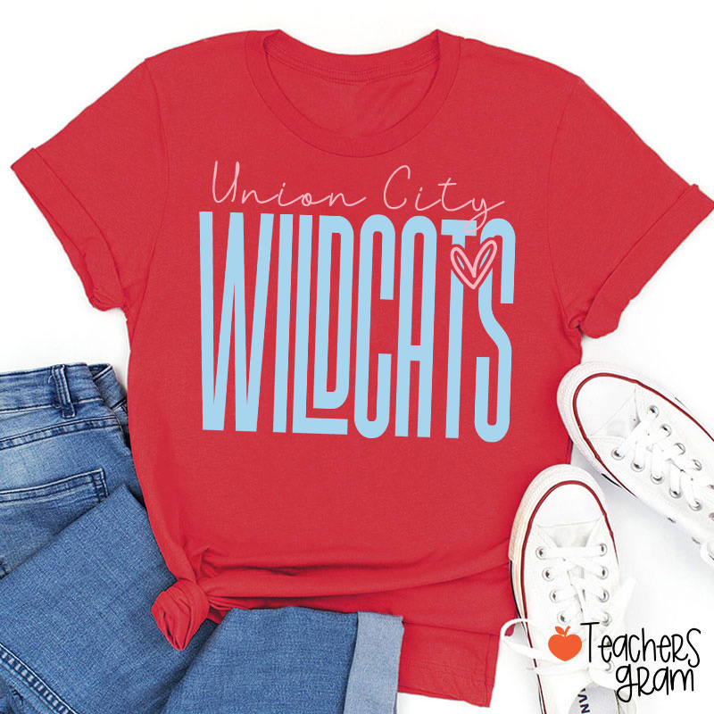 Personalized Mascot Heart Teacher T-Shirt