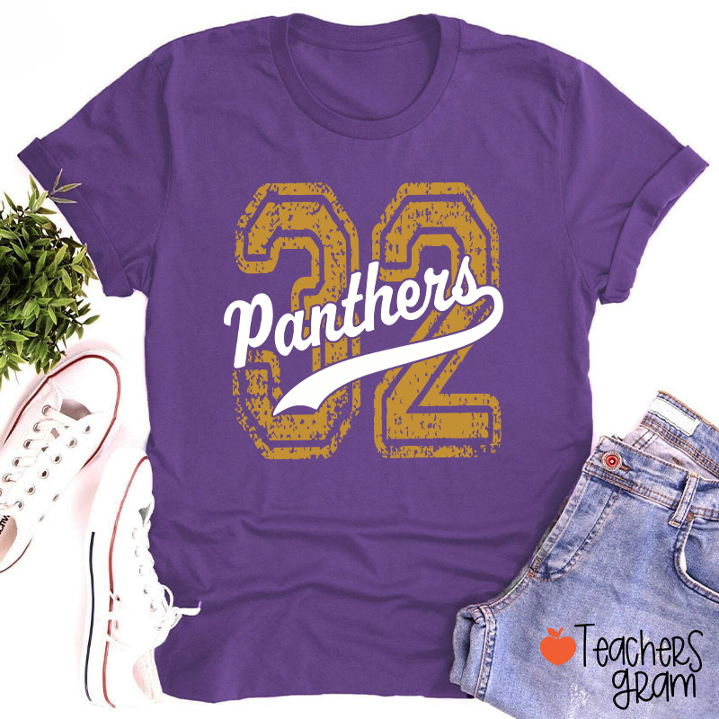 Personalized Mascot Vintage Number Graphic Sports Teacher T‑Shirt
