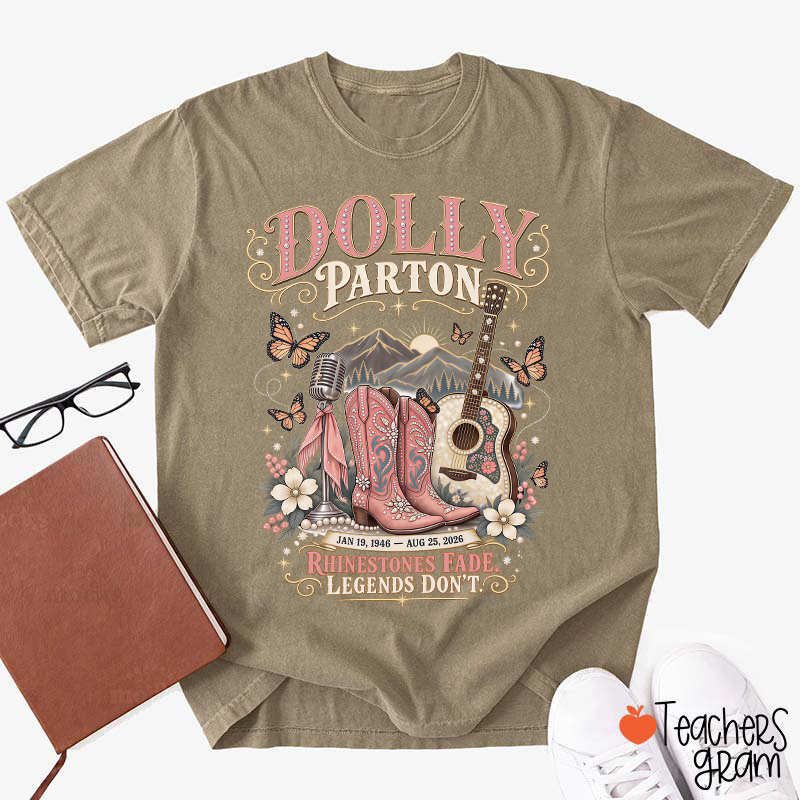 Dolly Parton Western Cowboy Boots Floral Teacher T‑Shirt