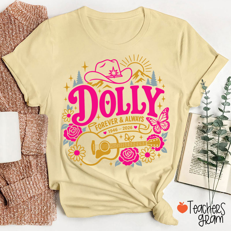 Dolly Forever Always Western Floral Teacher T‑Shirt