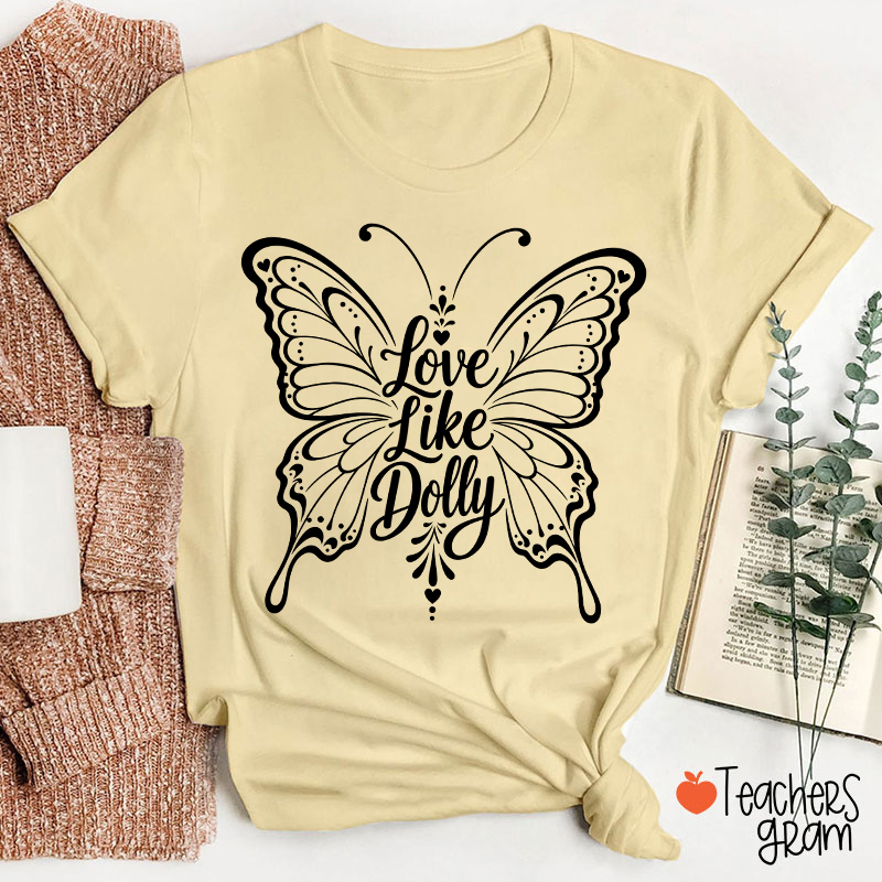 Love Ornate Lace Butterfly Teacher T-Shirt