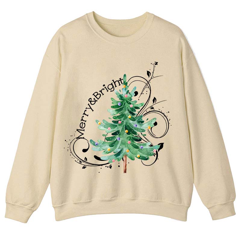 Merry And Bright Christmas Teacher Sweatshirt