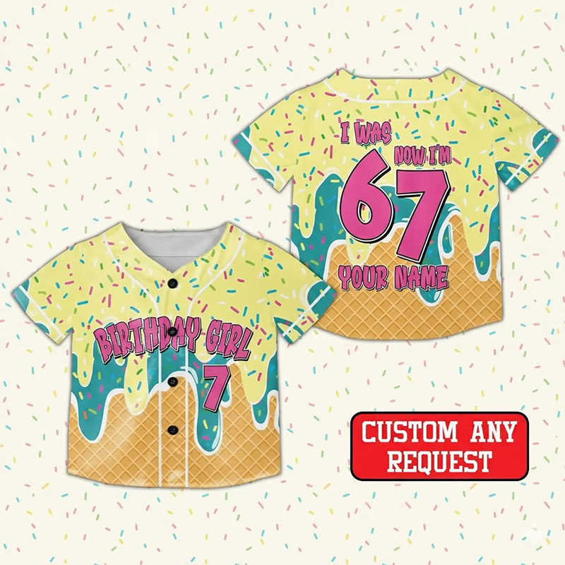 Personalized Meme 67 Six Seven Donut Dripping Birthday Class Baseball Jersey