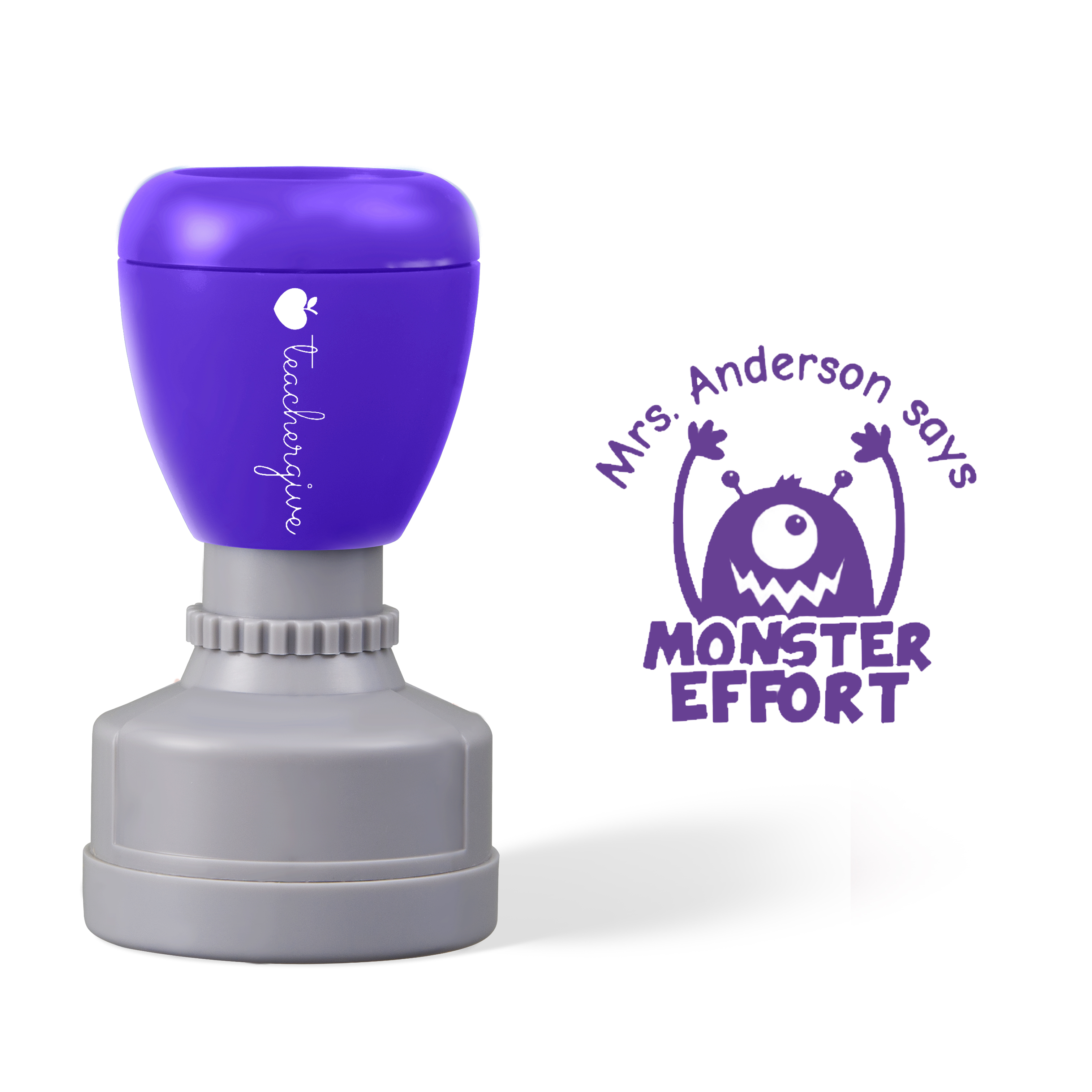 Personalized Says Monster Effort Teacher Stamp