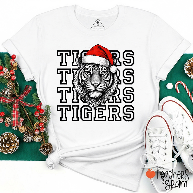 Personalized Mascot Christmas Vibes Teacher T-Shirt