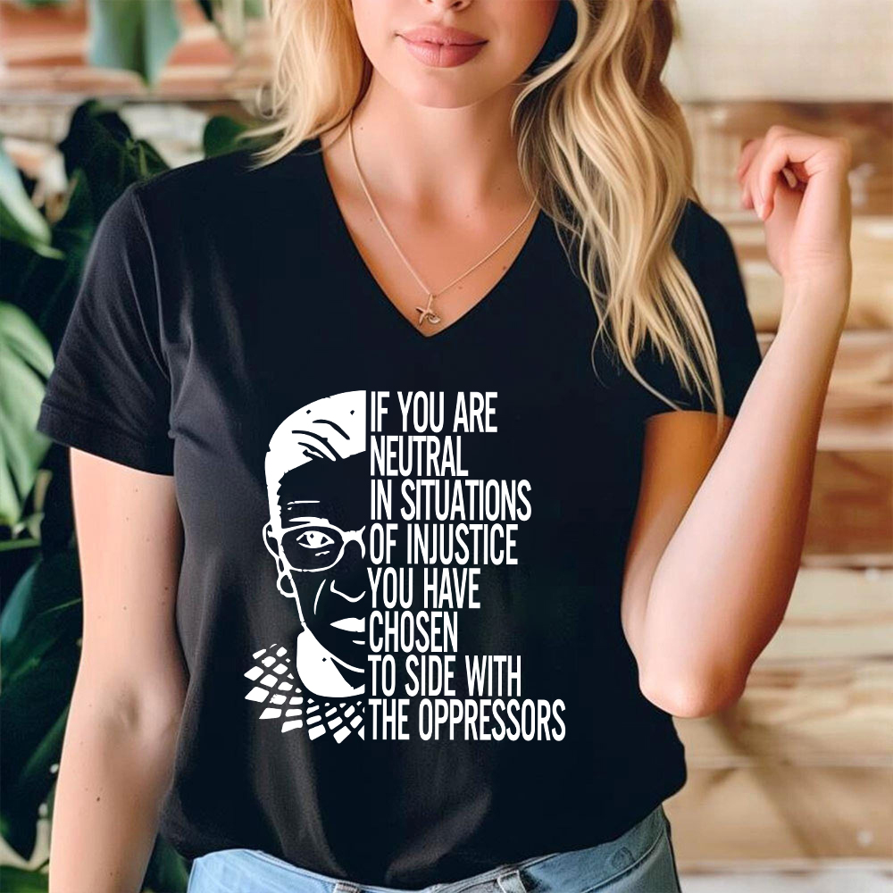 If You Are Neutral Teacher Female V-Neck T-Shirt