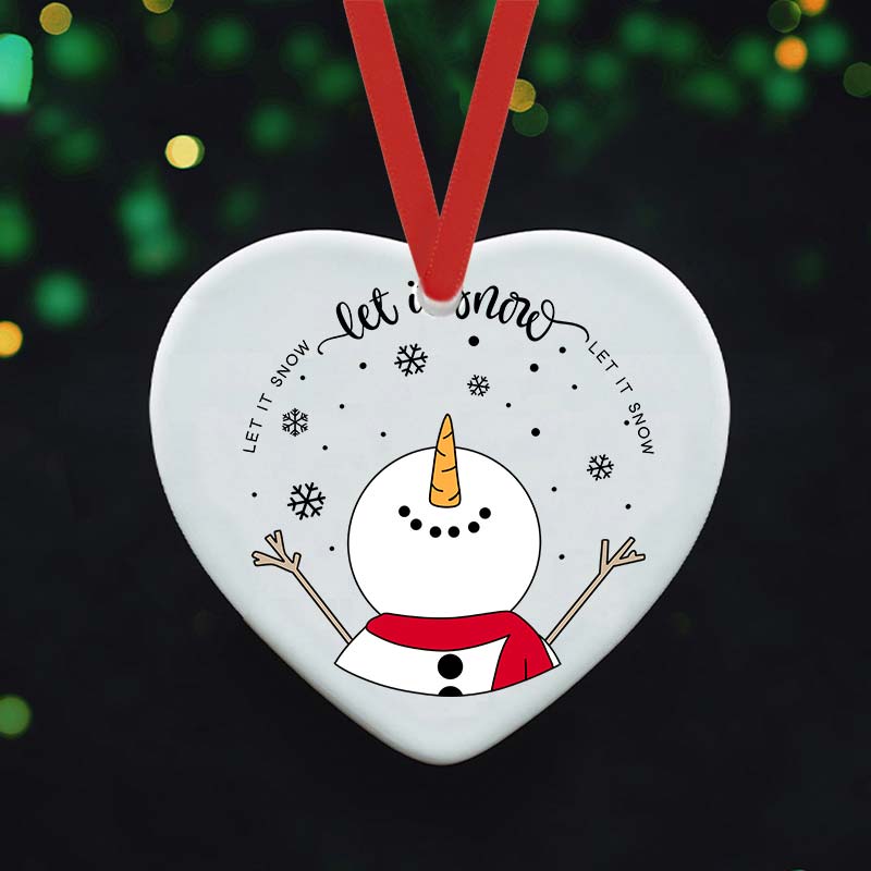 Let It Snow Teacher Ceramic Christmas Ornament