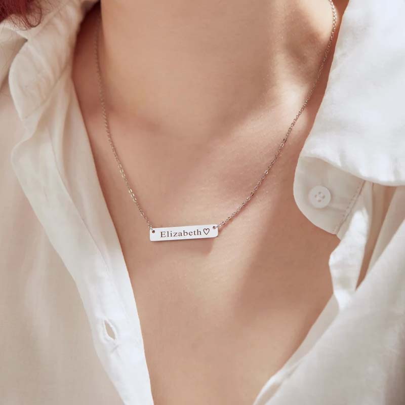 Personalized Engraved Simple Style Necklace Teacher Necklace