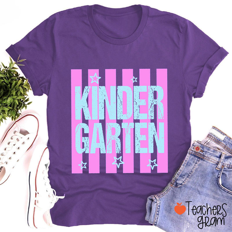 Personalized Grade Striped Teacher T-Shirt