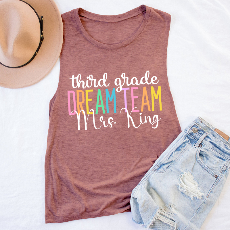 Personalized Back To School Dream Team Teacher Tank Top