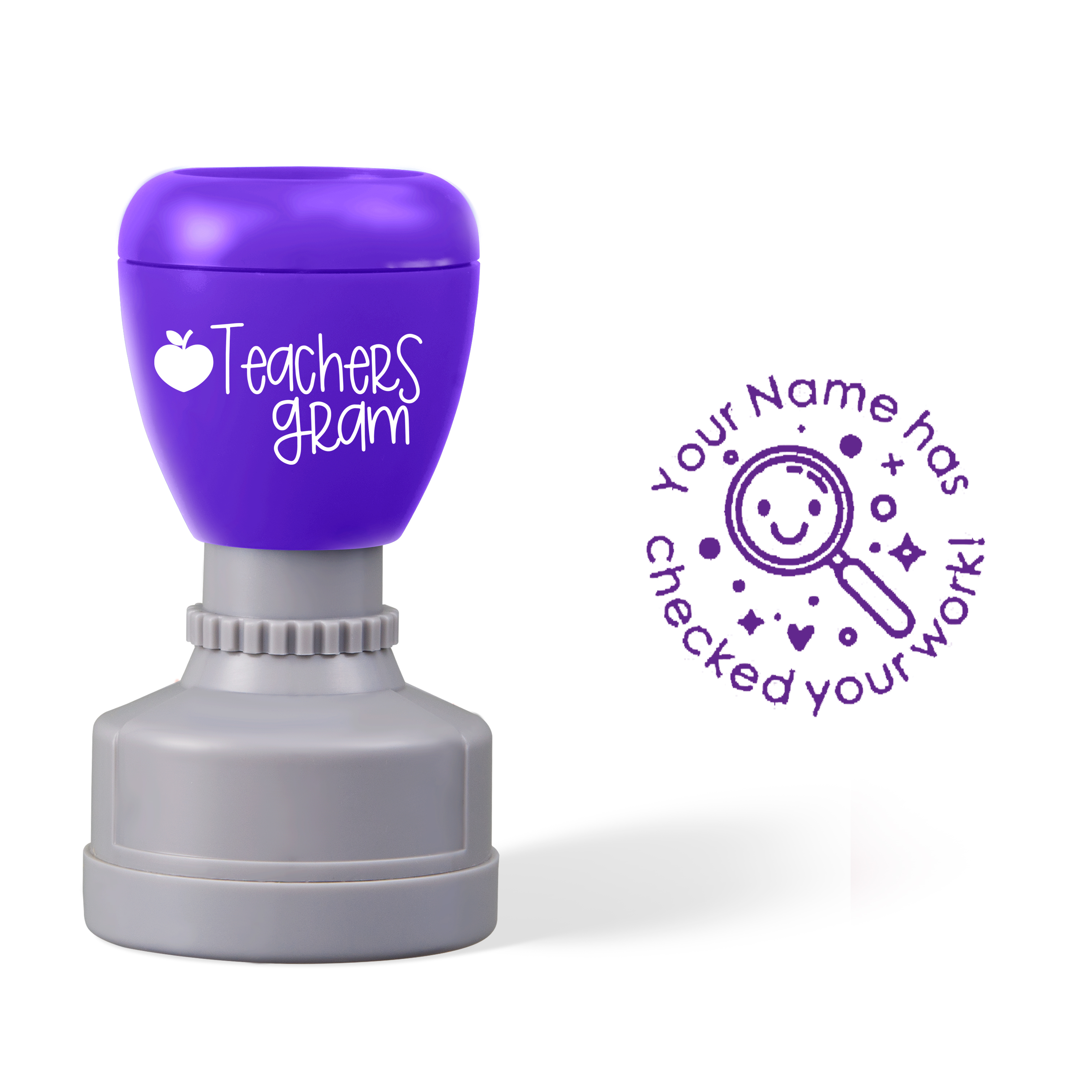 Personalized Name Has Checked Your Work Teacher Stamp