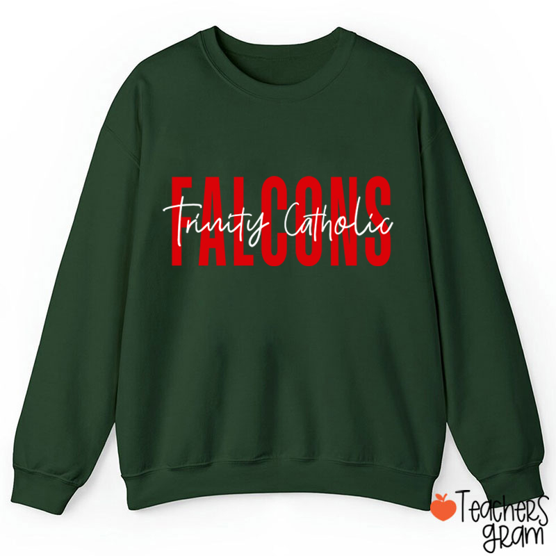 Personalized Mascot And School Name Simple Design School Spirit Teacher Sweatshirt