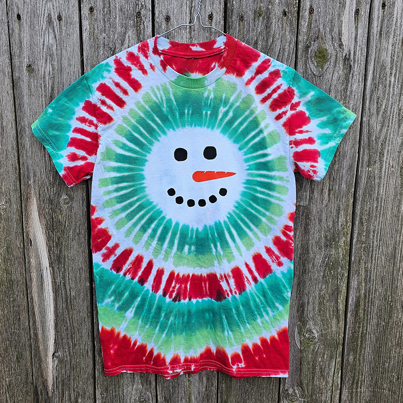 Merry Christmas Snowman Tie Dye Teacher Eco Oversized Graphic T-Shirt