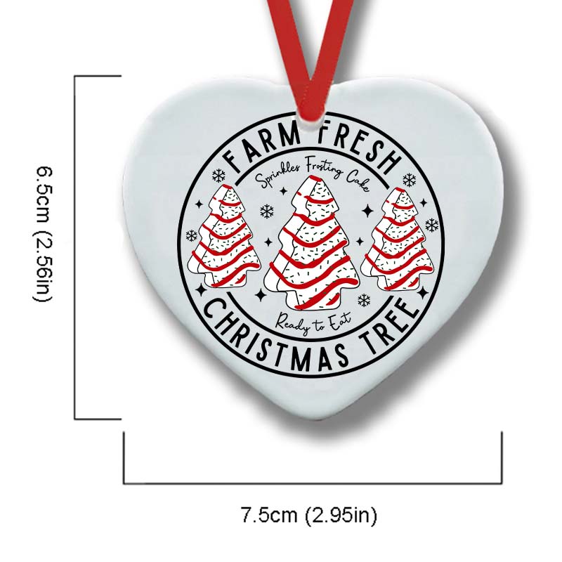 Farm Fresh Christmas Tree Teacher Ceramic Christmas Ornament