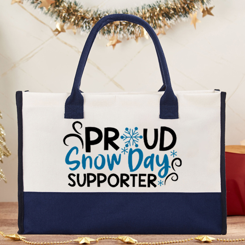 Proud Snow Day Supporter Teacher Cotton Tote Bag