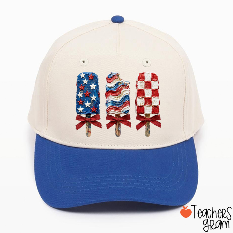 Patriotic Popsicle Teacher Baseball Cap