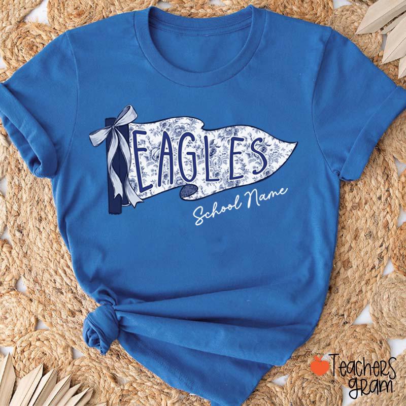 Personalized School Mascot Toile De Jouy Teacher T-Shirt