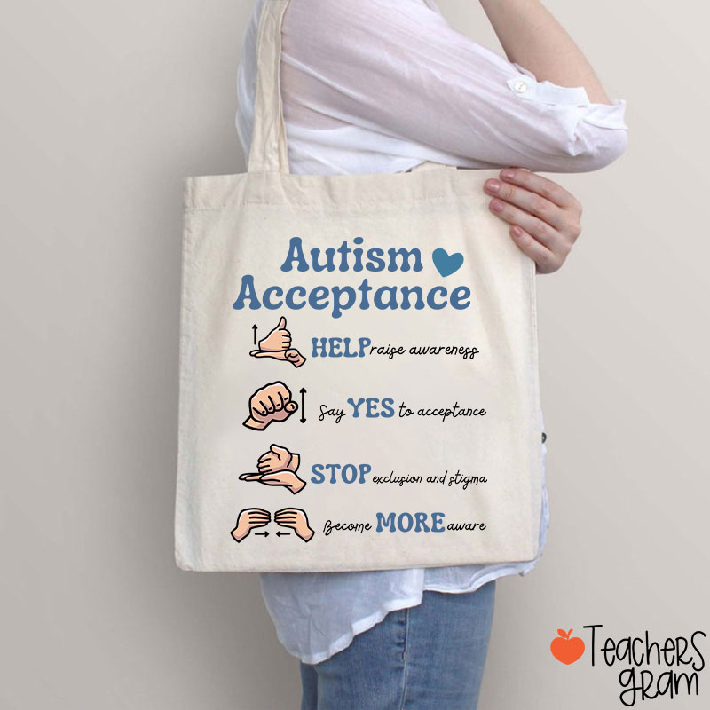 Autism Acceptance Teacher Tote Bag