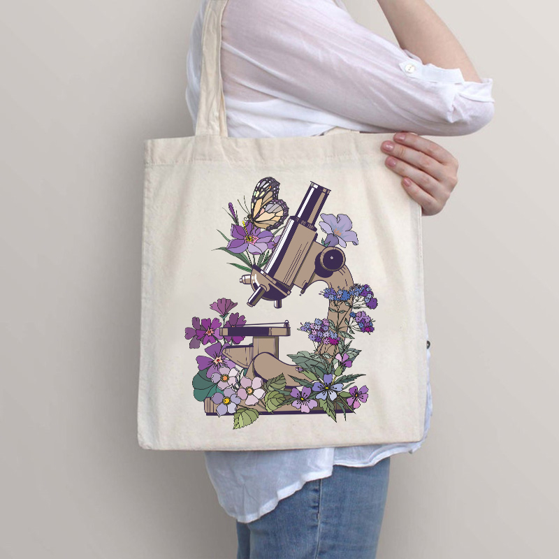 Science Flower Microbiology Teacher Tote Bag
