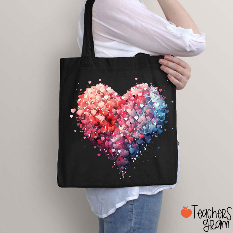 Bubble Heart Teacher Tote Bag
