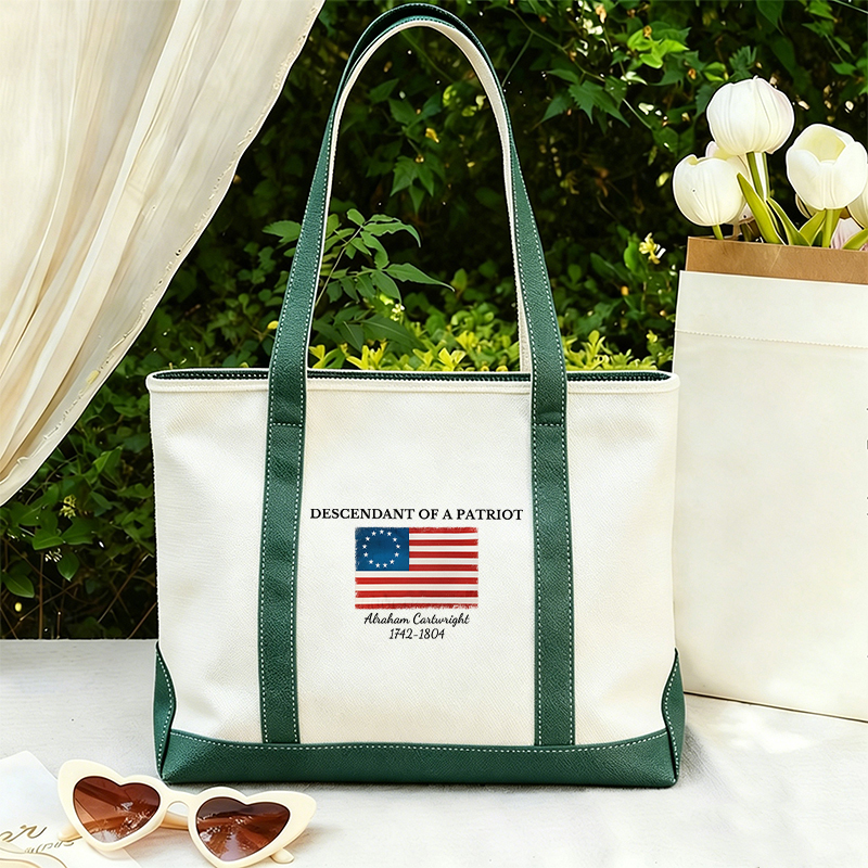 Descendant Of A Patriot Abraham Cartwright 1742-1804 Teacher Canvas Tote Bag