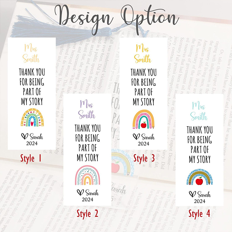 Personalized Name Thank You For Being Part Of My Story Teacher Bookmark