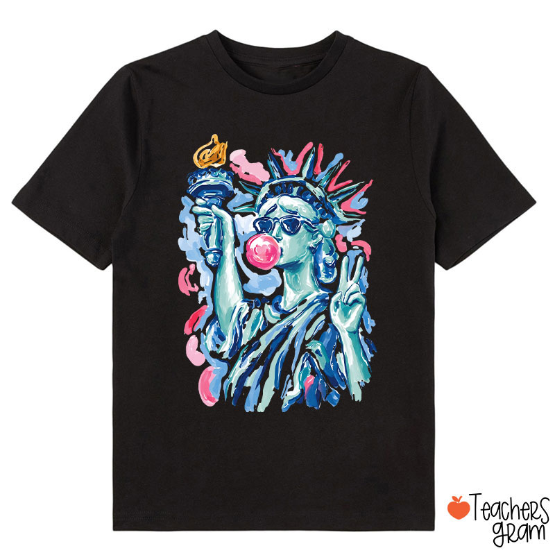 Preppy Statue Of Liberty Blowing Bubble Class T-Shirt