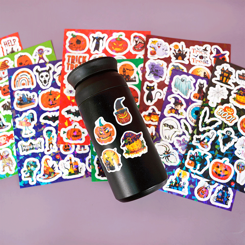 Laser Flash Halloween 160PCS Stickers Pack