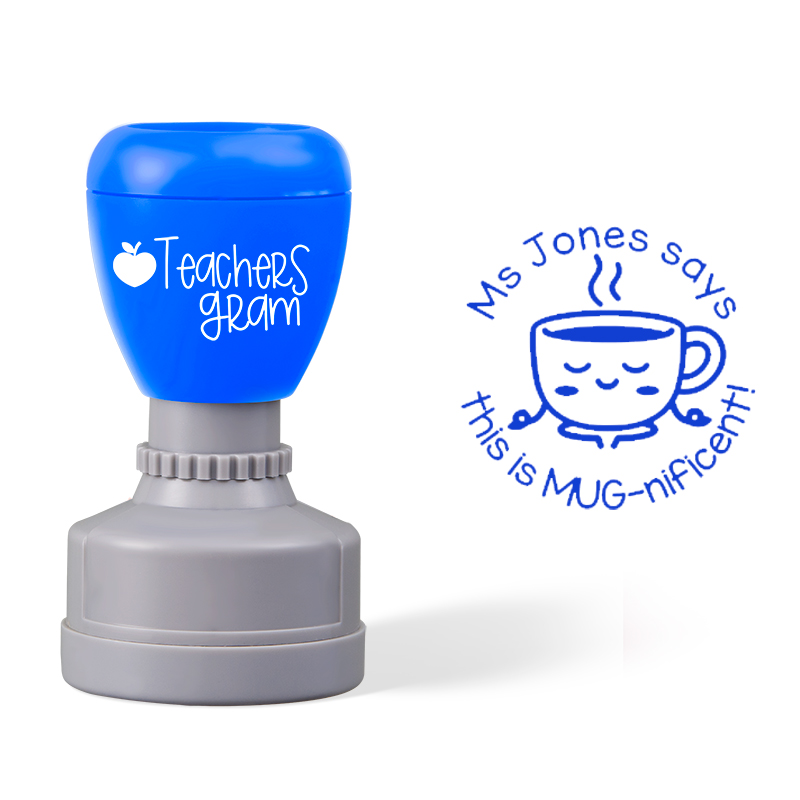 Personalized Name This Is Mug-nificent Teacher Stamp