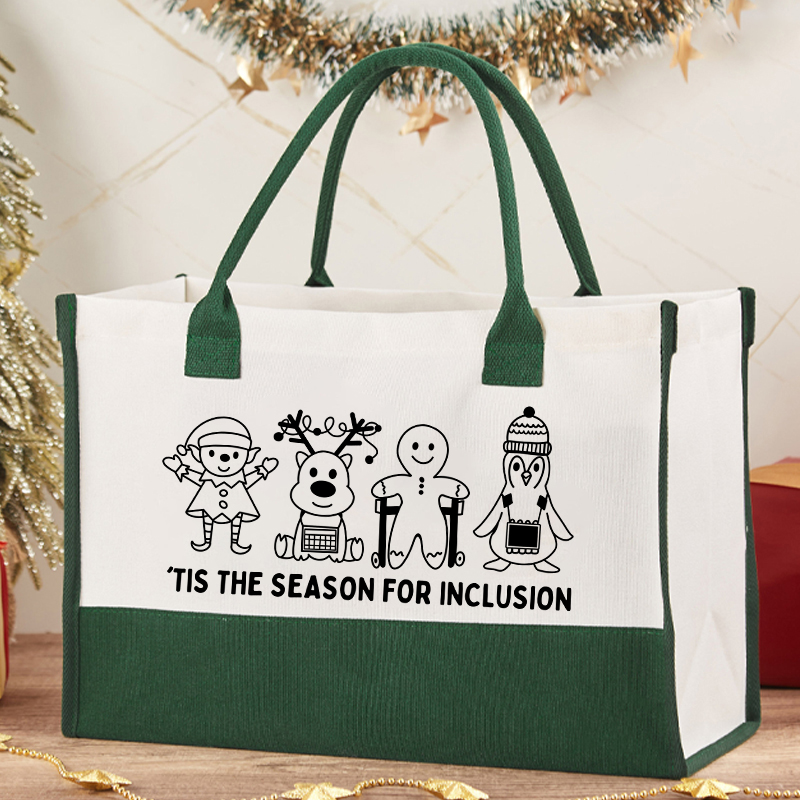 Tis The Season For Inclusion Teacher Cotton Tote Bag