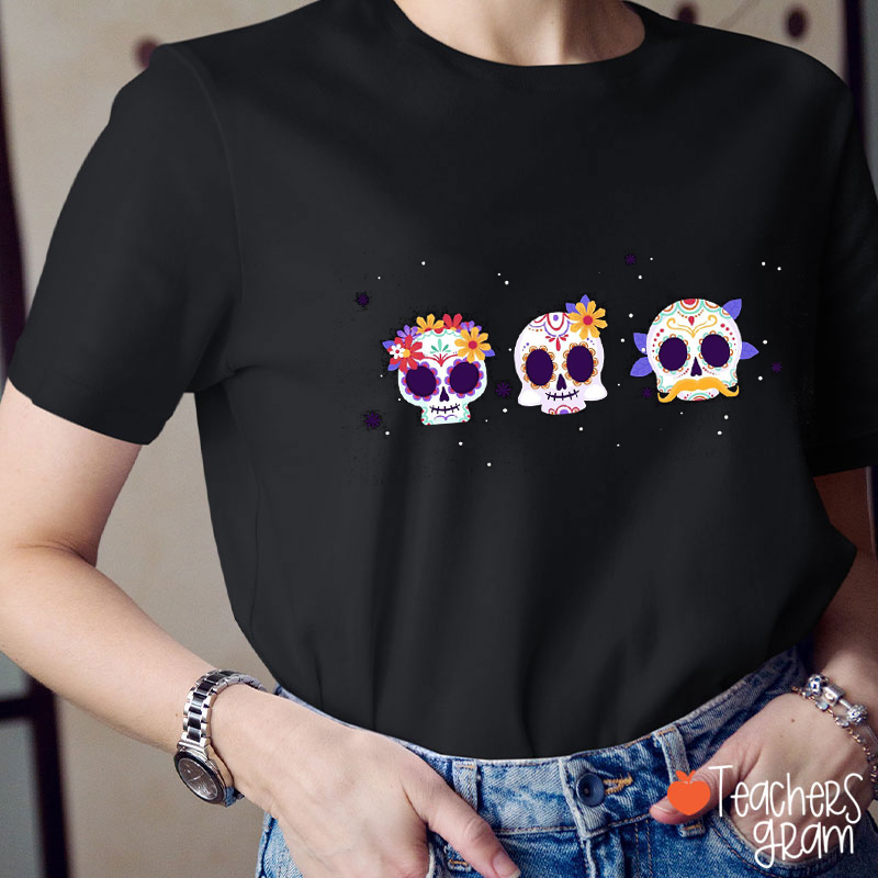 Dia De Los Muertos Sugar Skull Spanish Teacher T-Shirt