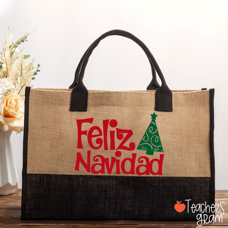 Feliz Navidad Spanish Teacher Cotton Tote Bag