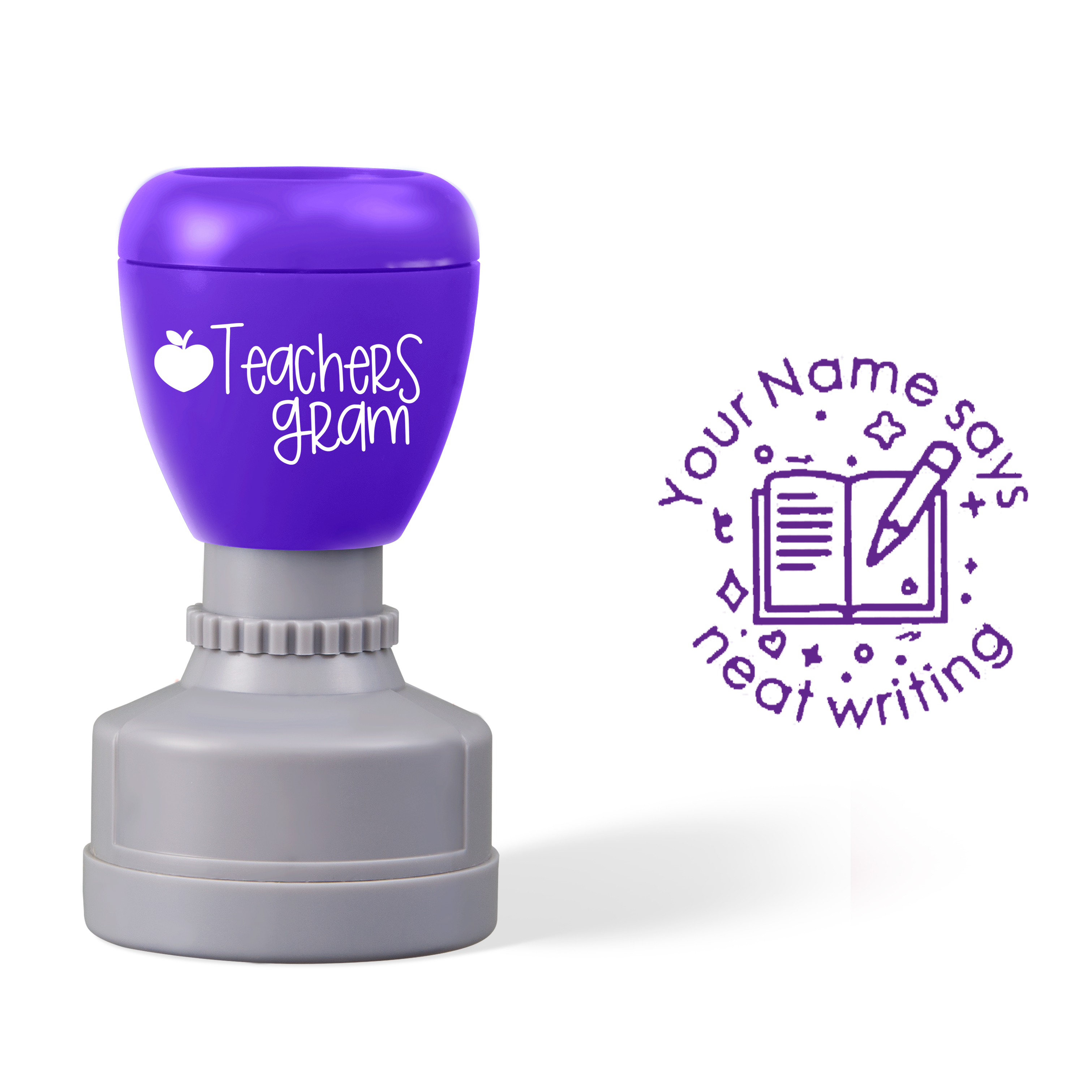 Personalized Name Says Neat Writing Teacher Stamp