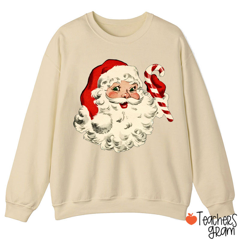 Retro Style Santa Claus Teacher Sweatshirt