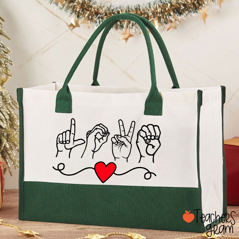 Love Sign Language Teacher Cotton Tote Bag