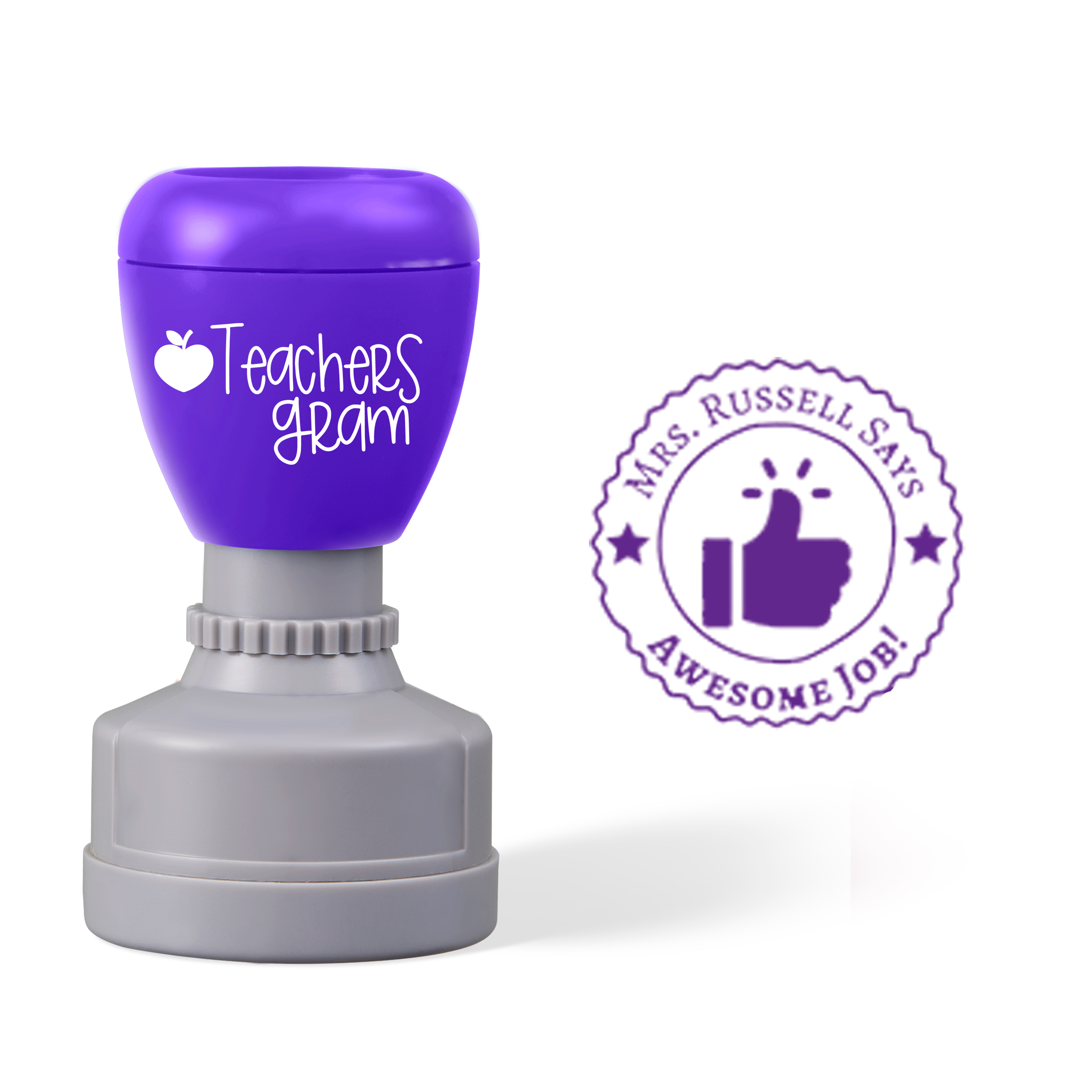 Personalized Name Awesome Job Teacher Stamp