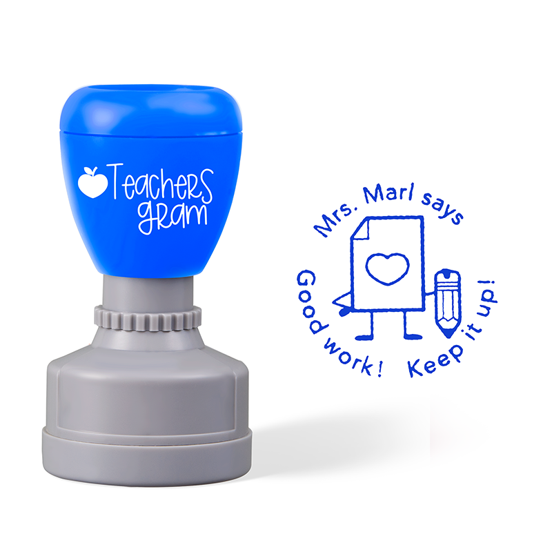 Personalized Good Work Keep It Up Teacher Stamp